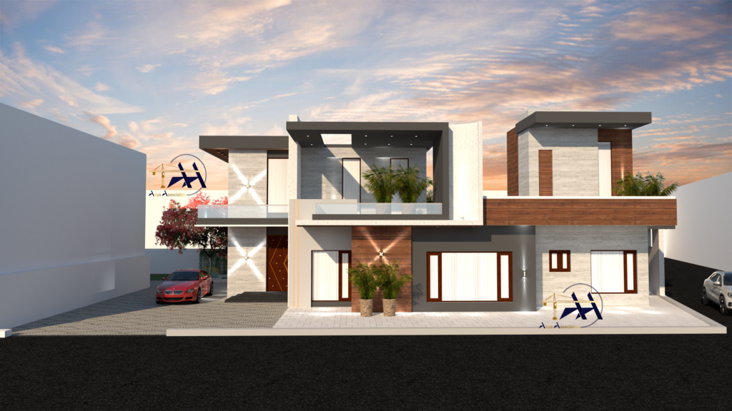 3D Front Elevation – Arya Associates